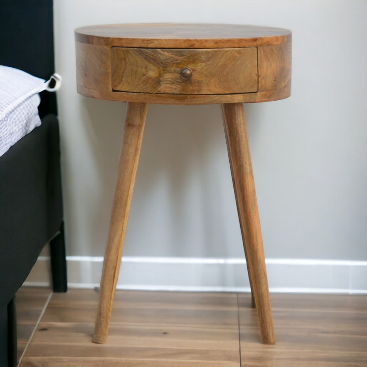 Artisan Bedside Round Solid Mango Wood Home Decor - Artisan Furniture - Home Symphony