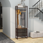 HOMCOM HOMCOM Clothes Hanging Rail 59cm 3 Fabric Drawers Hallway - Wardrobe