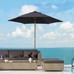 Outsunny 2.5m Wood Garden Parasol Sun Shade Patio Outdoor Wooden Umbrella - Parasol