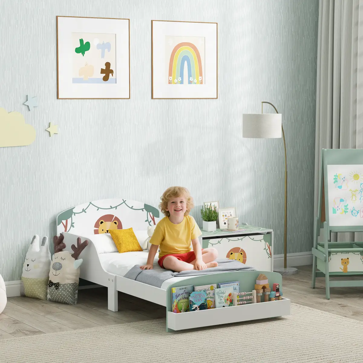 AIYAPLAY AIYAPLAY Toddler Bed, Lion-Themed Kids Bed Frame with Storage - Bed Frames