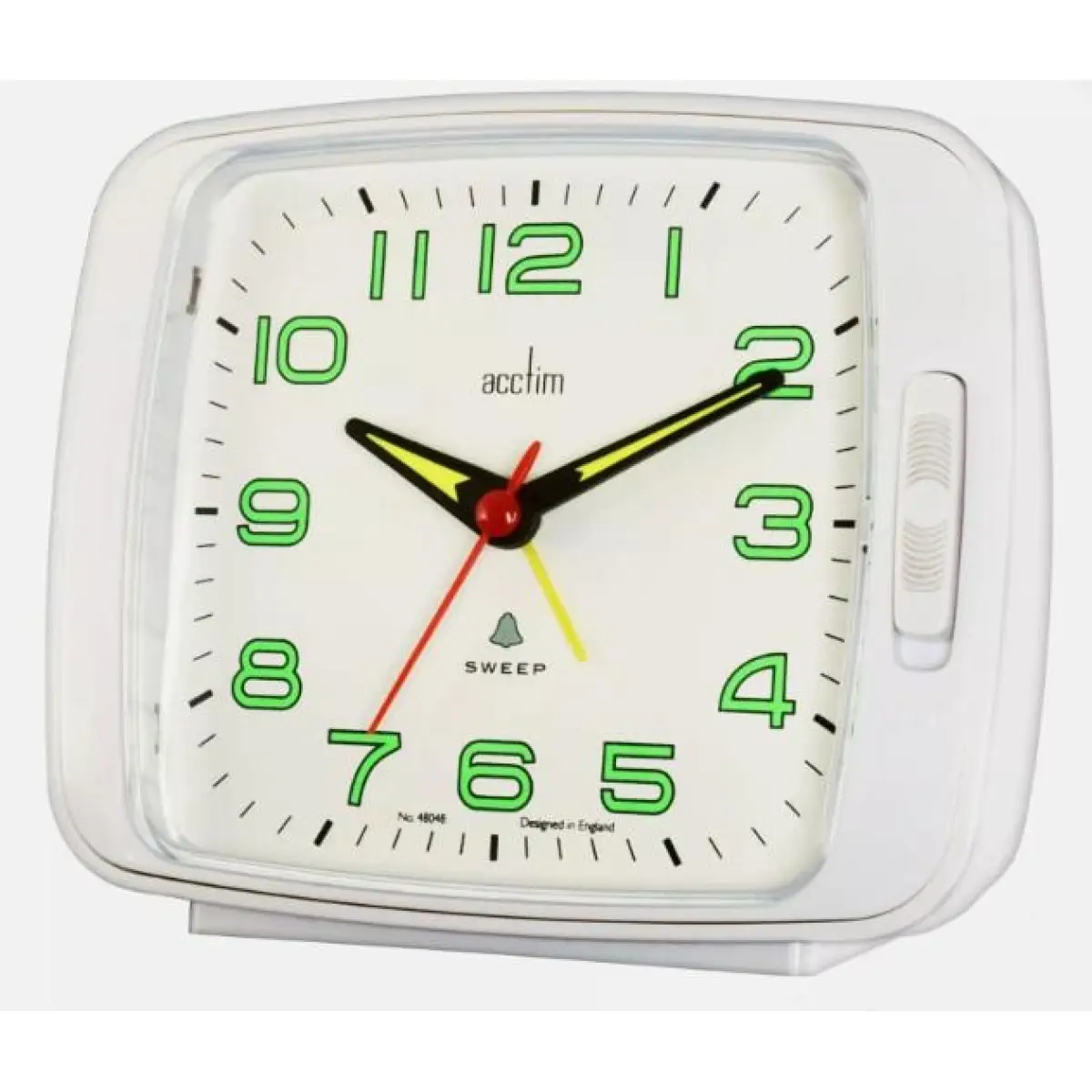 Acctim Acctim Ada Luminous tipped hands and numbers with Snooze White Alarm Clock 15702 - Clock