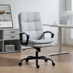 HOMCOM HOMCOM Fabric Office Chair Standard Size Double Layer Foam Padding Tilting For Home Office - Office Chair