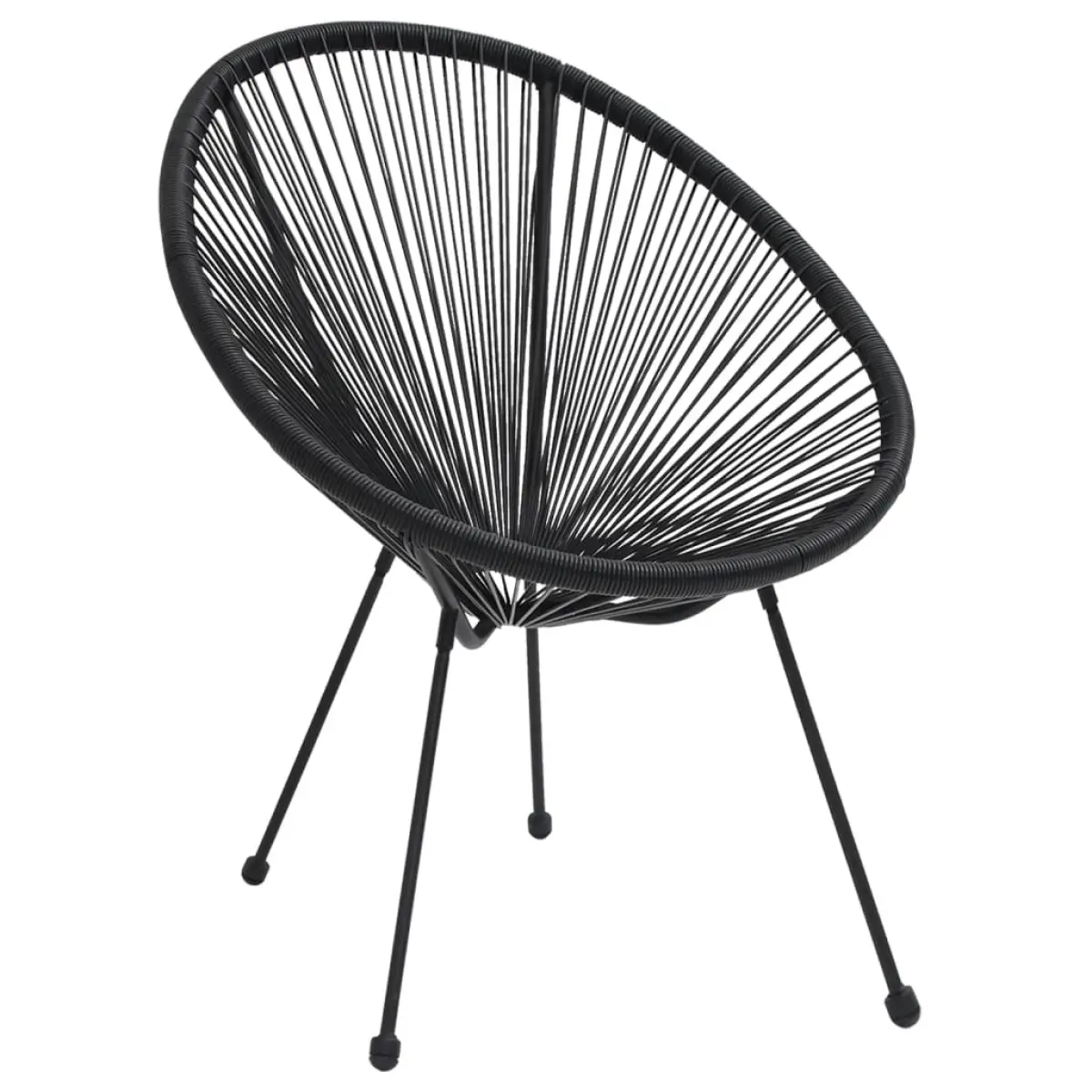 vidaXL vidaXL Garden Moon Chairs 2 pcs Rattan Black - Garden Chairs