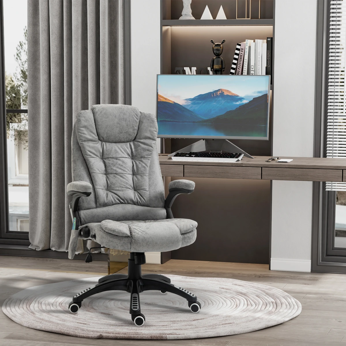 Unbranded Executive Reclining Massage Chair With Heating Six Point Back And Shoulder Massage Headrest For Home Office - Office Chair