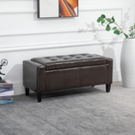 Deluxe Storage Ottoman Bench Large Tufted Lid With Inner Storage For Living Room Entryway - HOMCOM - Home Symphony
