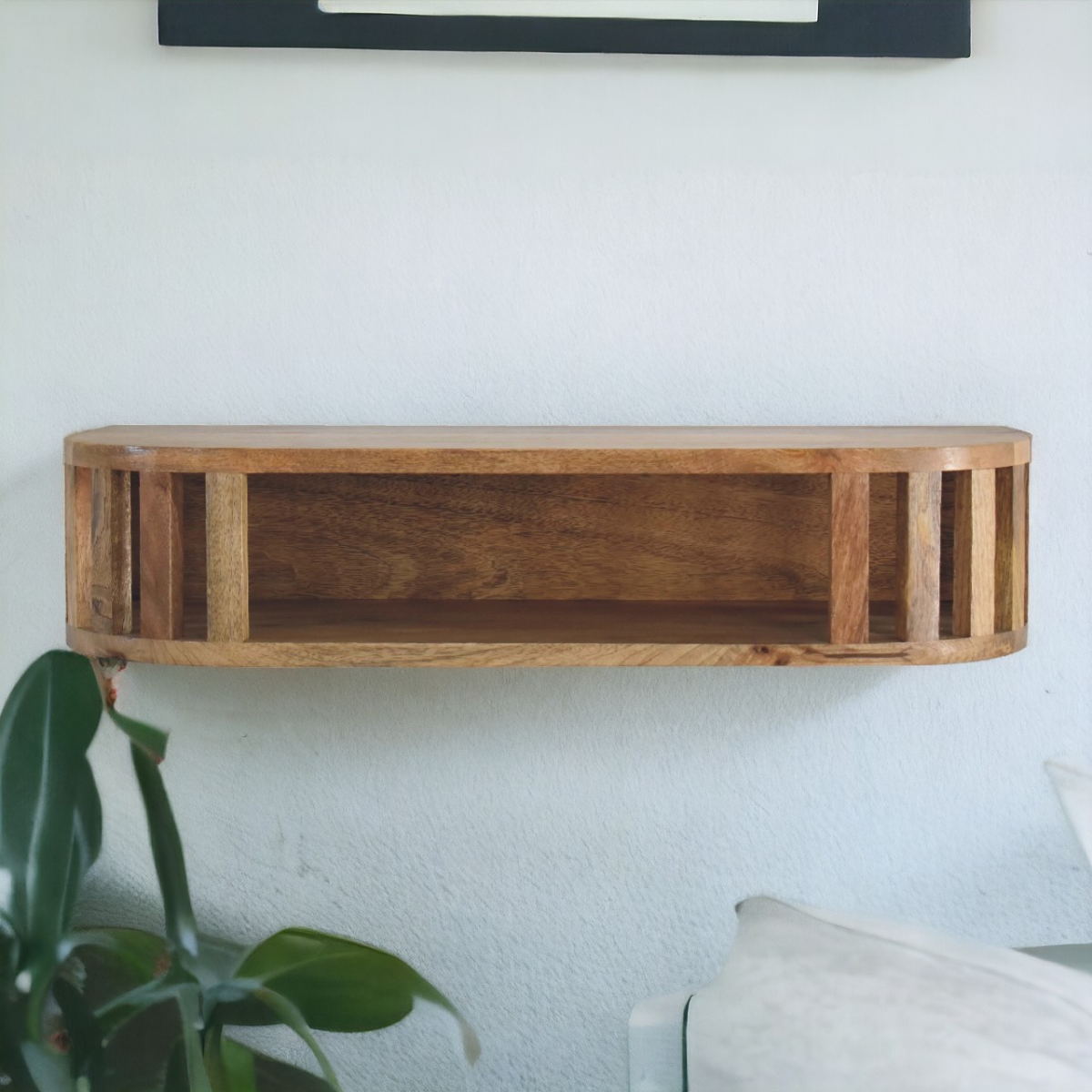 Artisan Furniture Ariella Floating Console Table Solid Mango Wood Open Shelf Japanese Design Living Room - Artisan Furniture - Home Symphony