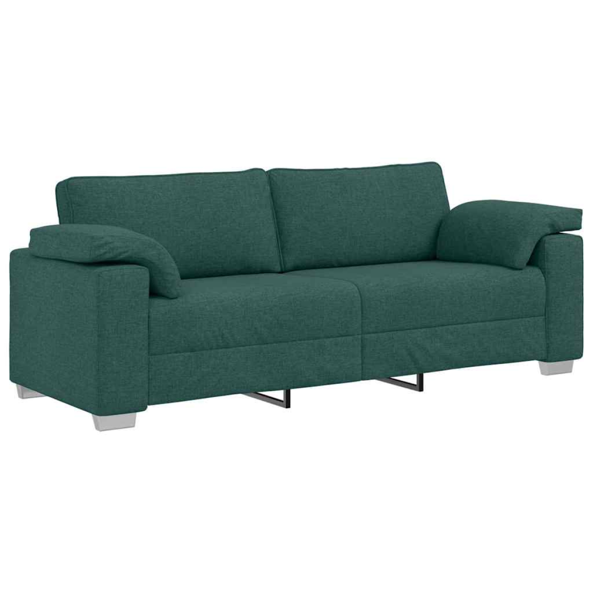 VidaXL Sofa 219 x 77 x 82 cm Dark Green Fabric With Cushion For Modern Living Rooms - vidaXL - Home Symphony
