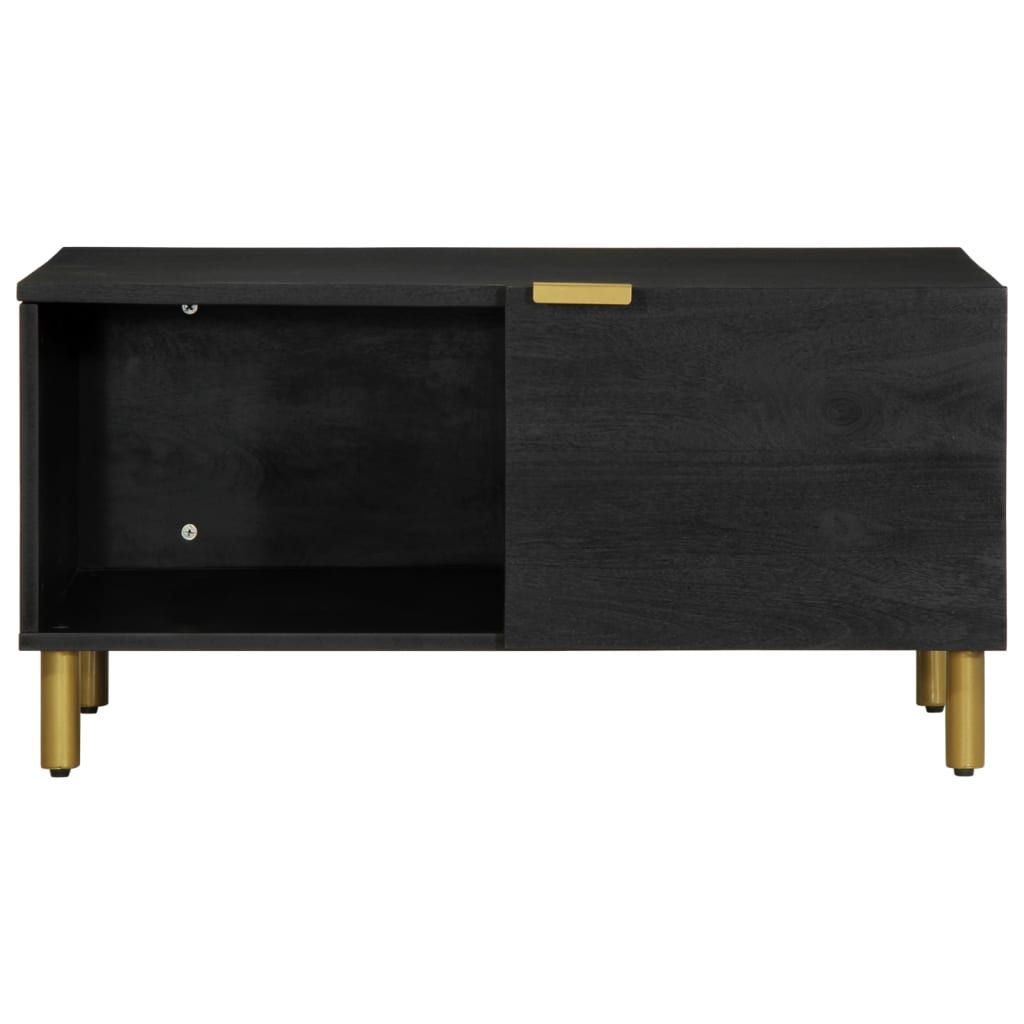 vidaXL Black Coffee Table 80x50x40 Cm Engineered Wood With Storage For Living Room - vidaXL - Home Symphony