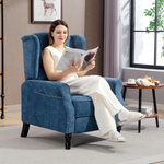 HOMCOM Manual Reclining Armchair With Footrest Royal Blue - HOMCOM - Home Symphony