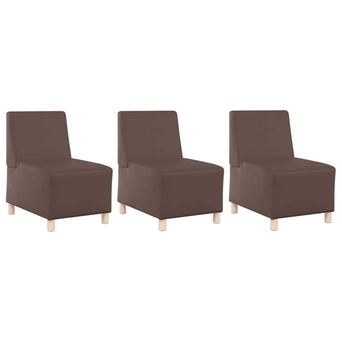 vidaXL Armless Modular Sofa Unit 55x74x82 cm Brown Finish - vidaXL - Home Symphony