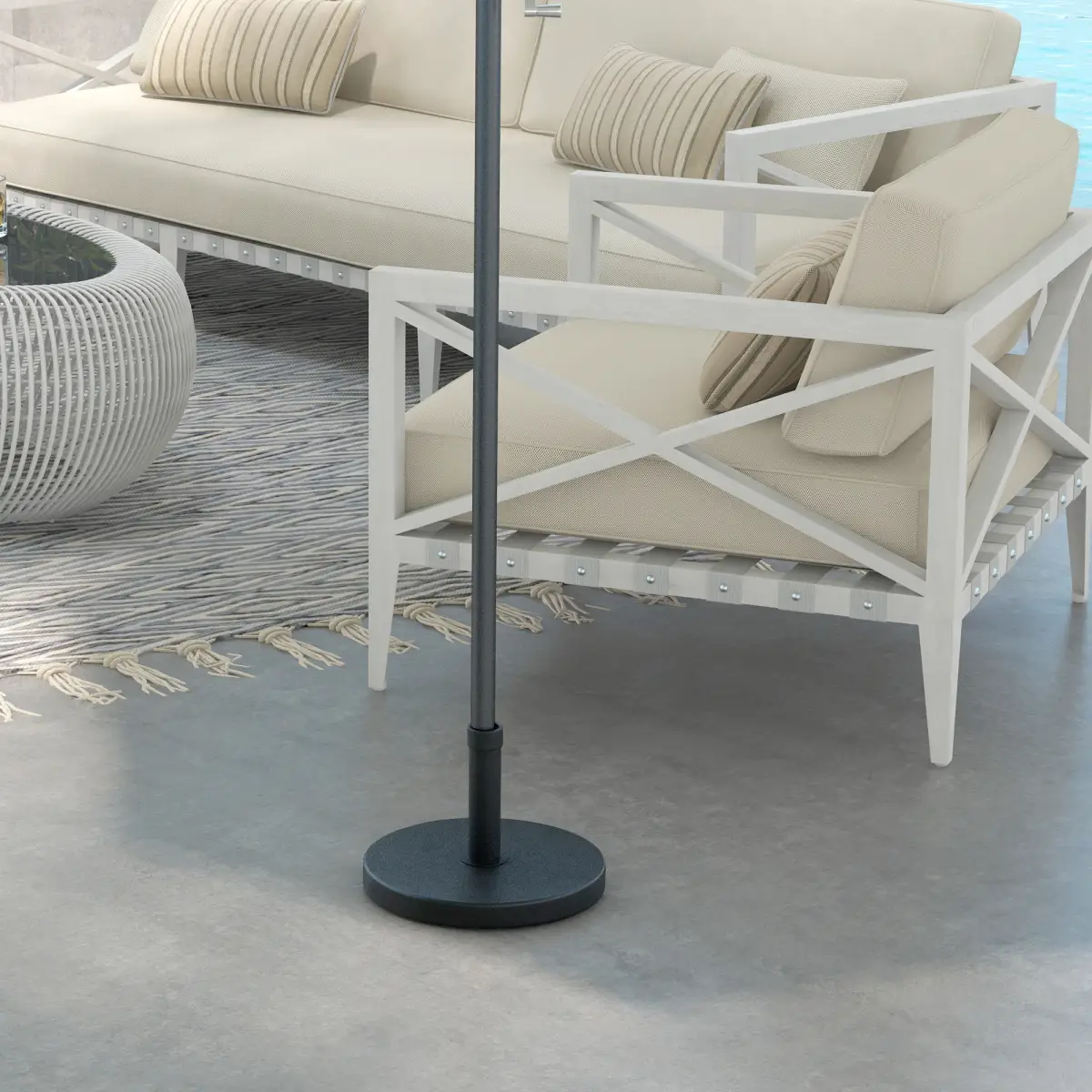 Outsunny Outsunny 15kg Concrete Parasol Base Heavy Duty Round Umbrella Stand - Parasol