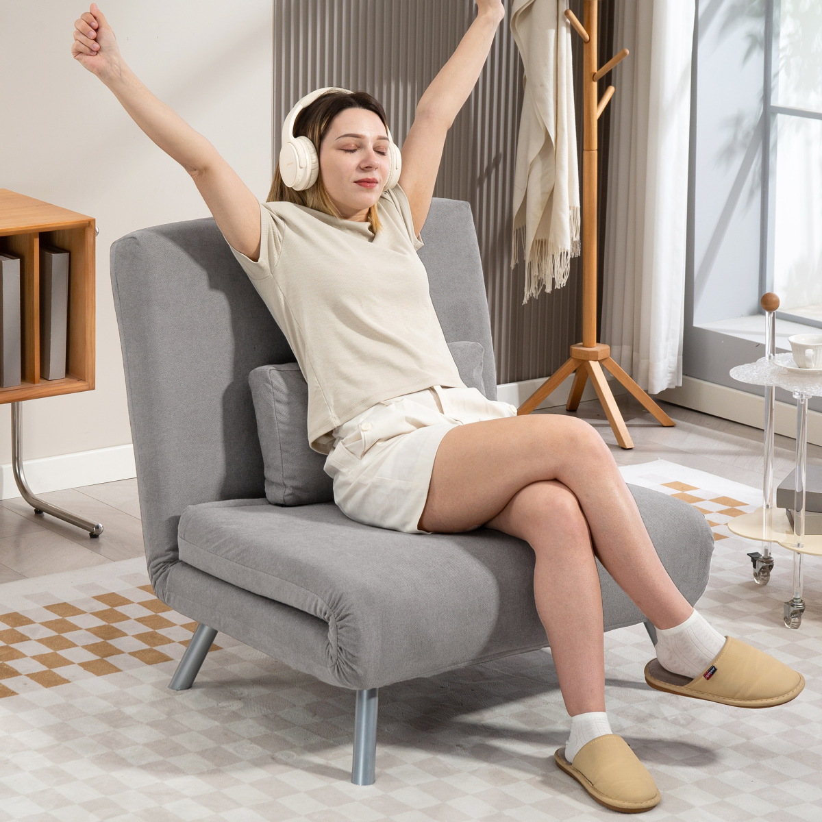 HOMCOM 2in1 Folding Sofa Bed Five Position Backrest - HOMCOM - Home Symphony