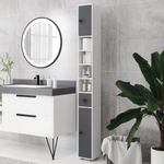 kleankin kleankin Slim Bathroom Cabinet, Toilet Roll Storage w/ Open Shelves, Grey - Display Cabinet