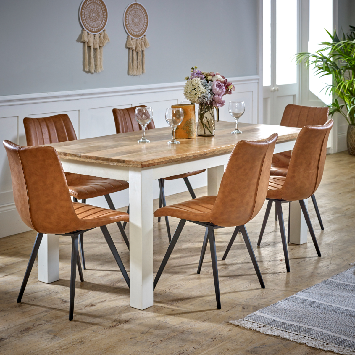 Alfie Dining Table 170 cm Solid Mango Wood For Dining Rooms - Indian Hub - Home Symphony