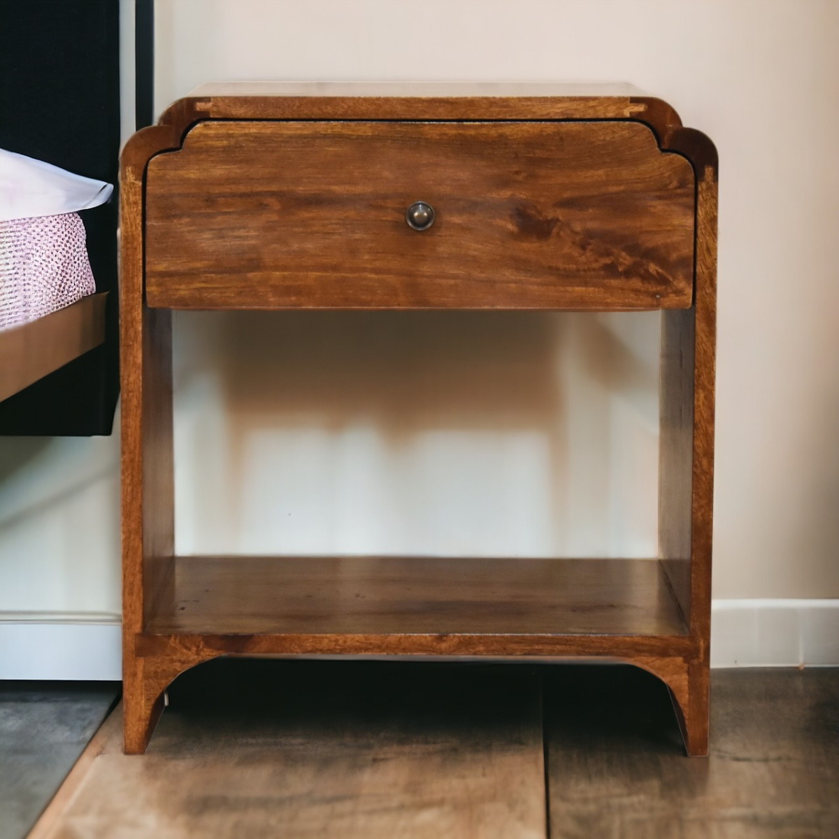 Artisan Furniture Bedside Table Solid Wood Drawer And Shelf For Bedroom Storage Solutions - Artisan Furniture - Home Symphony