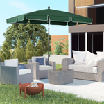 Outsunny Aluminium Sun Parasol Garden Tilting Umbrellas Patio Rectangular, 2x1.25m, Green - Parasol