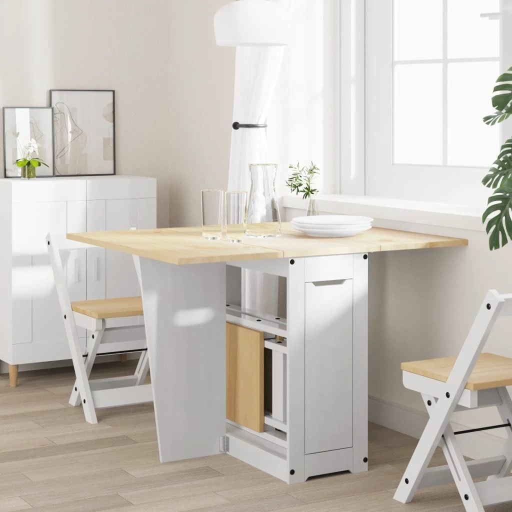 vidaXL Butterfly Dining Table Foldable Corona Wax Brown Solid Wood Pine by vidaXL