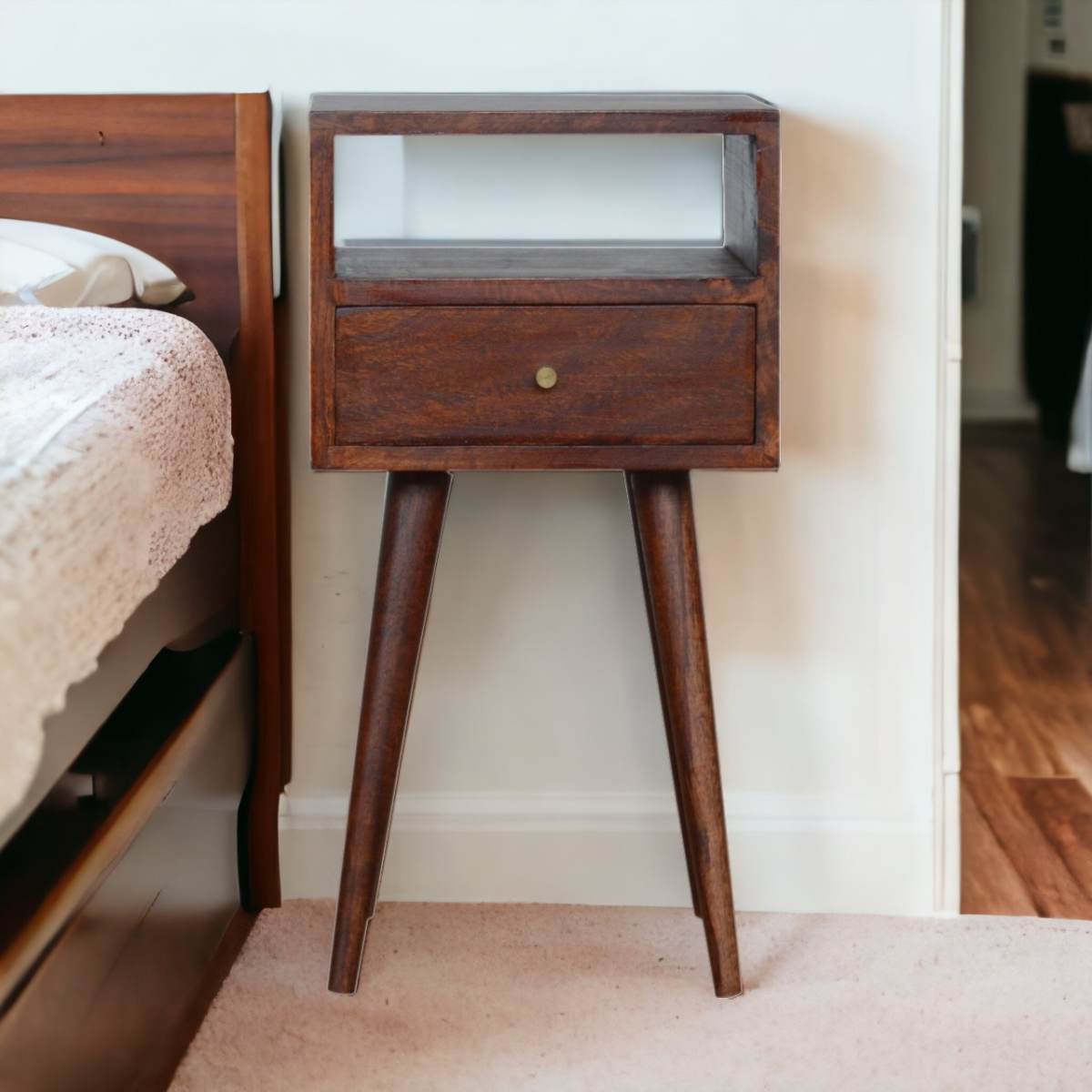 Artisan Bedside Table Mini Cherry Drawer Bedroom - Artisan Furniture - Home Symphony