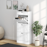 HOMCOM HOMCOM Shoe Cabinet w/ 4 Drawers Shoe Storage Organiser for 18 Pairs Black -