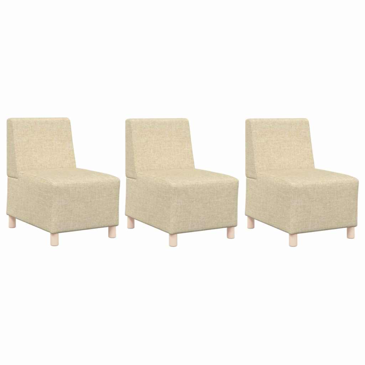 VidaXL Modular Sofa Unit 55x74x82 Cm Armless Cream 3Pcs - vidaXL - Home Symphony