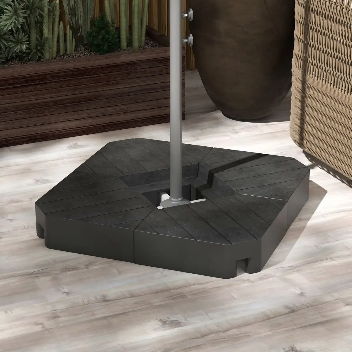 Outsunny Outsunny Umbrella Weights for Offset Parasols, 80kg Sand or 60kg Water Filled - Parasol
