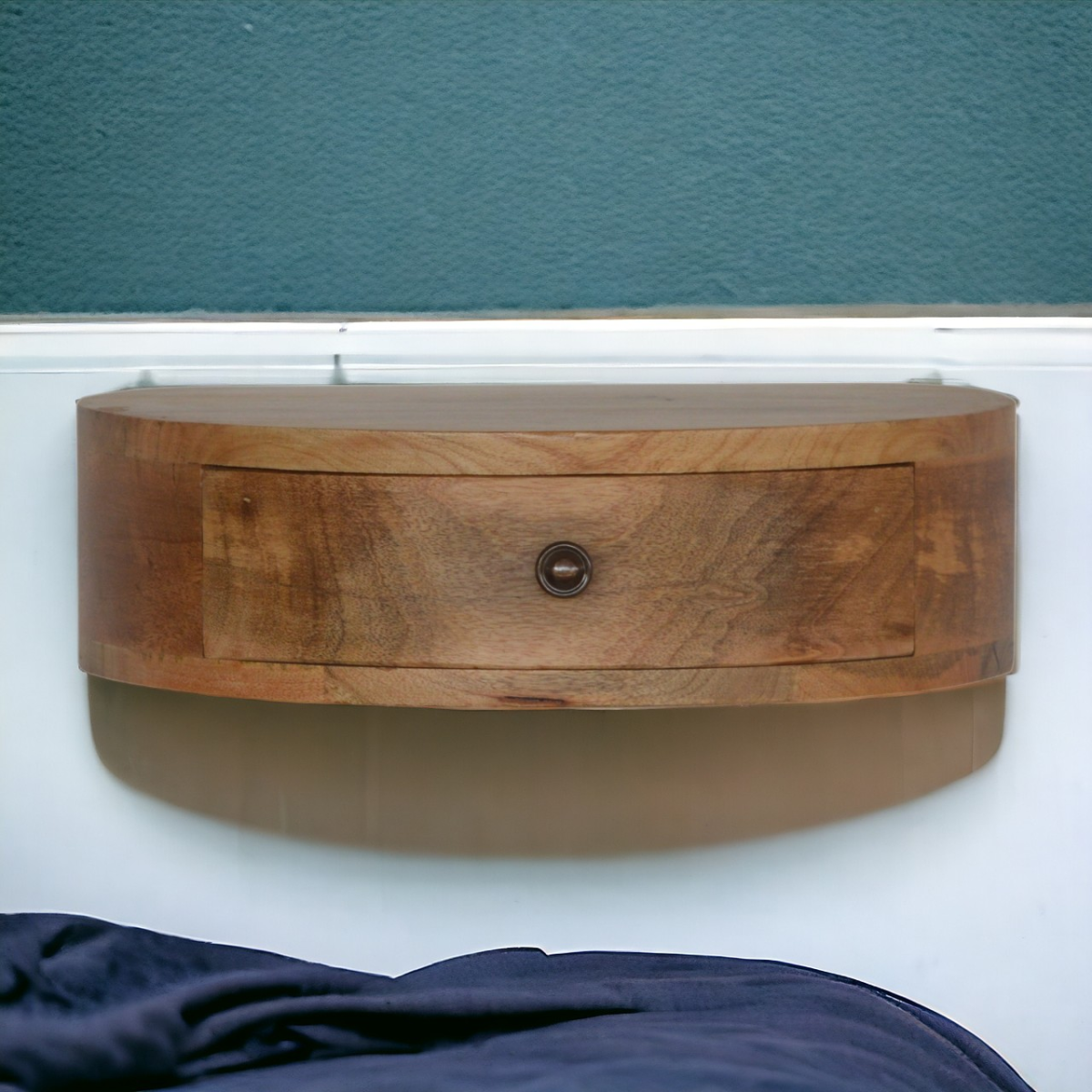 Artisan Bedside Drawer Wall Mount Round MangoWood - Artisan Furniture - Home Symphony