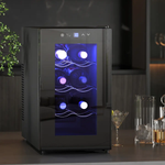 HOMCOM HOMCOM Freestanding Wine Cooler Fridge with 8 Bottle, 21 Litre Capacity - Wine Rack