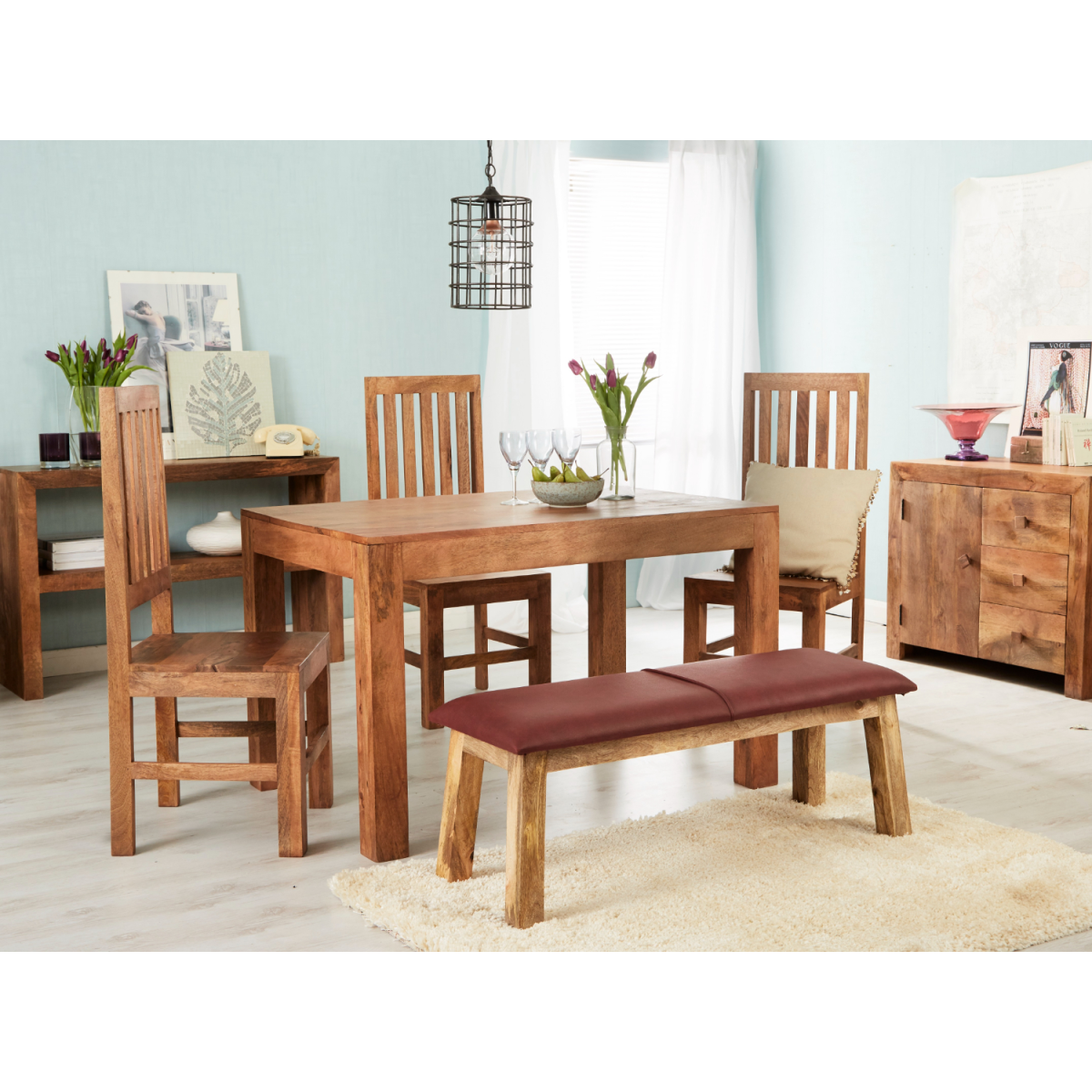 Toko Light Mango Small Dining Table Solid Mango Wood Home - Indian Hub - Home Symphony