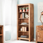 Indian Hub Toko Light Mango Large Open Bookcase - Bookcase