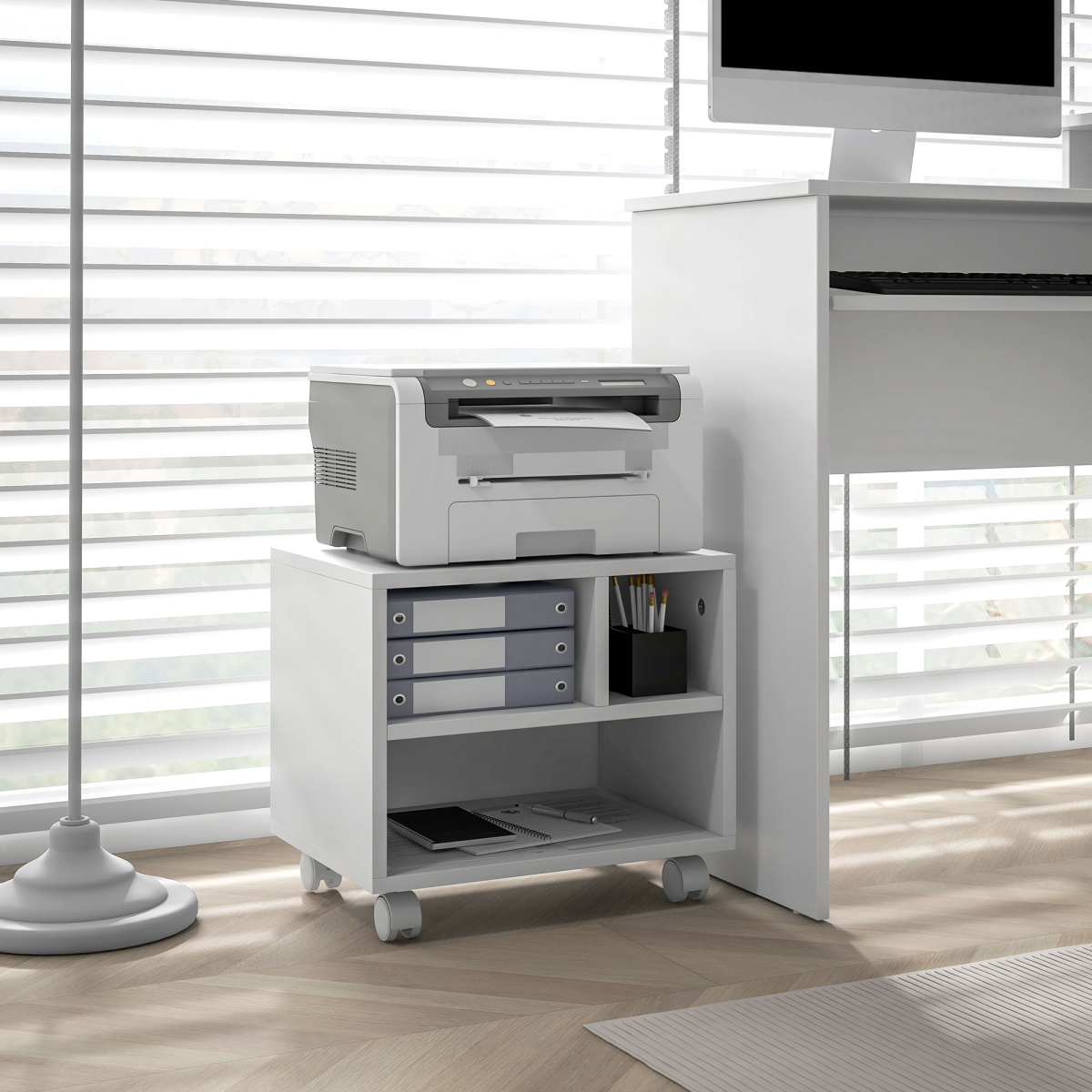 Homcom Printer Stand On Wheels For Home Office