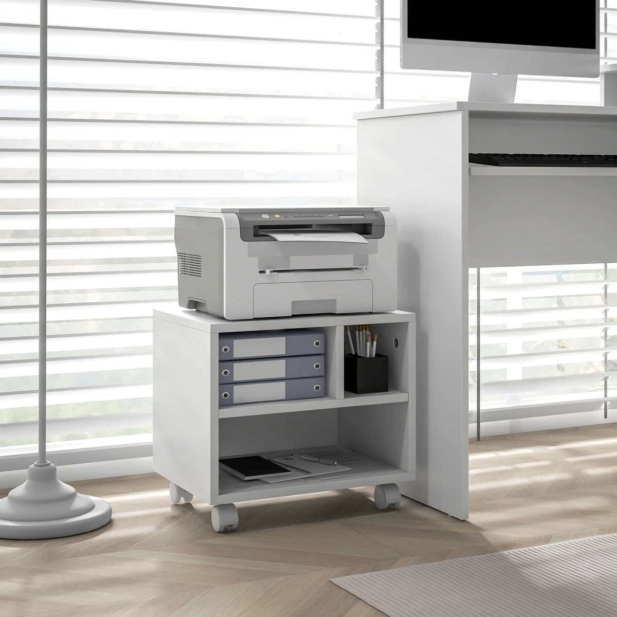 HOMCOM Homcom Printer Stand On Wheels For Home Office - Desk