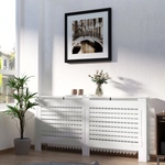 HOMCOM Radiator Cover Cabinet Medium Slatted Ventilation Top Shelf Child Safe Wall Mounted by HOMCOM