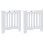 vidaXL Radiator Cover 78 By 19 By 81.5 Cm Engineered Wood White Finish For Living Room Decor - vidaXL - Home Symphony