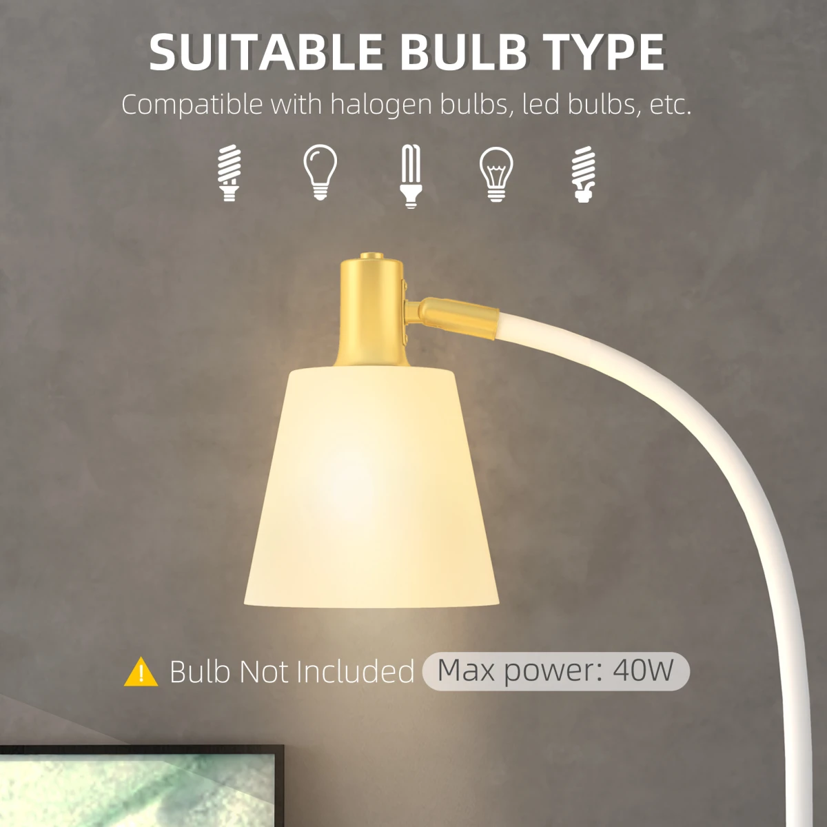 Premium Floor Lamp With Adjustable Height Reflective Spotlight Reading Light E27 by N/A