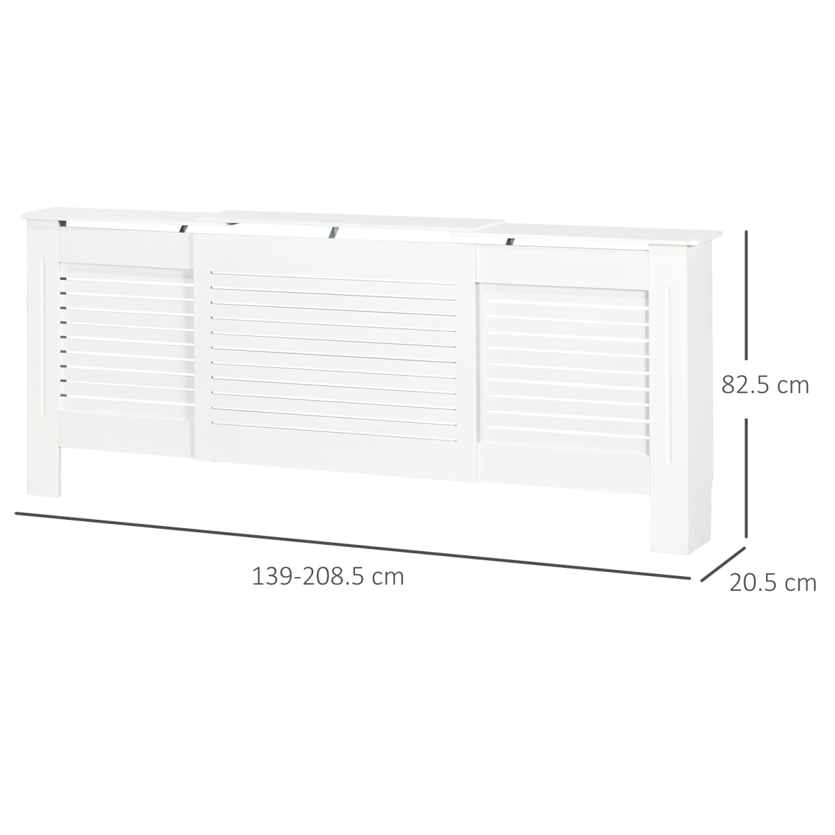 Premium MDF Radiator Cover With Slatted Vent Design Top Shelf And Easy Wall Mounting