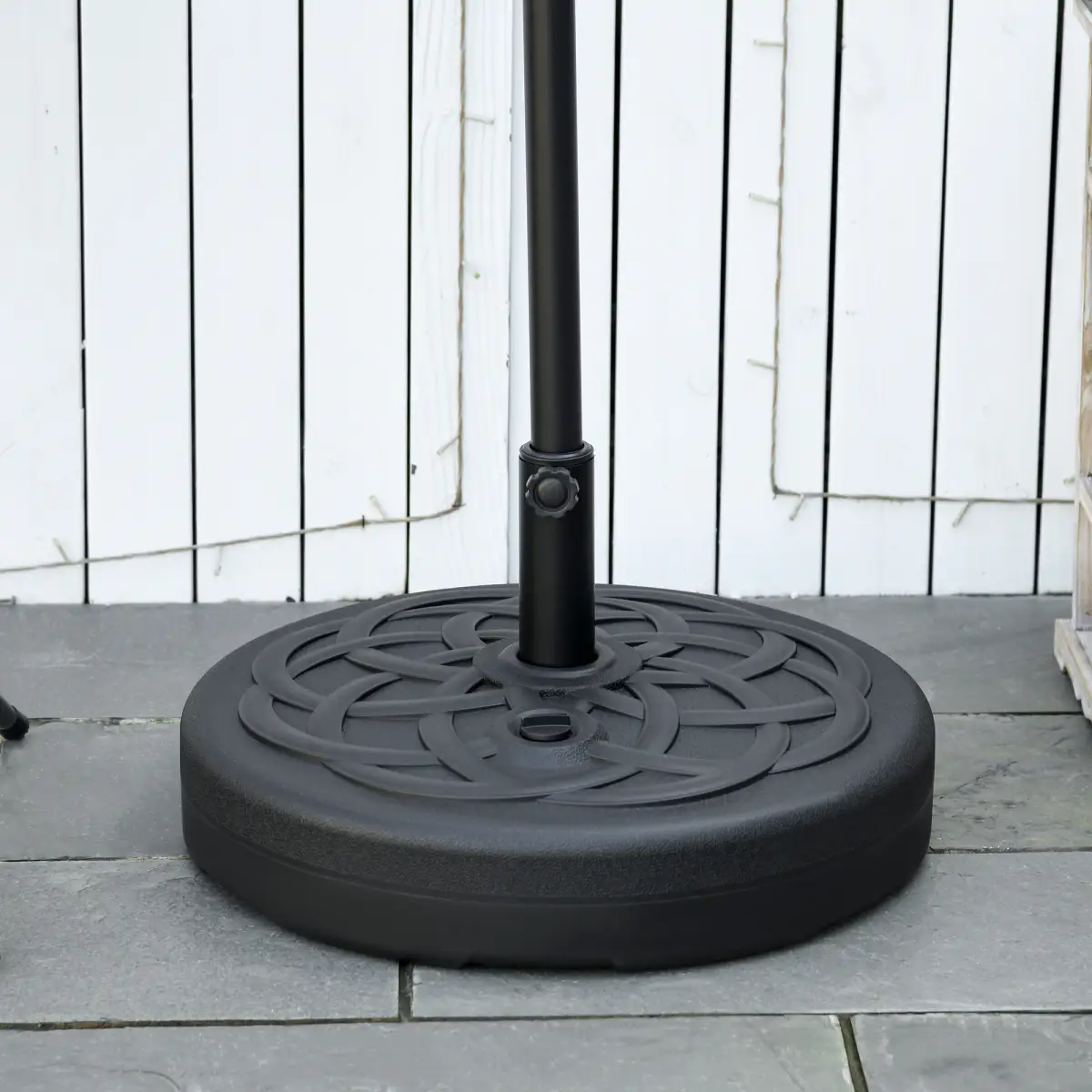 Outsunny Garden Parasol Base Outdoor Market Umbrella Stand 25kg Water or 35kg Sand Filled - Parasol