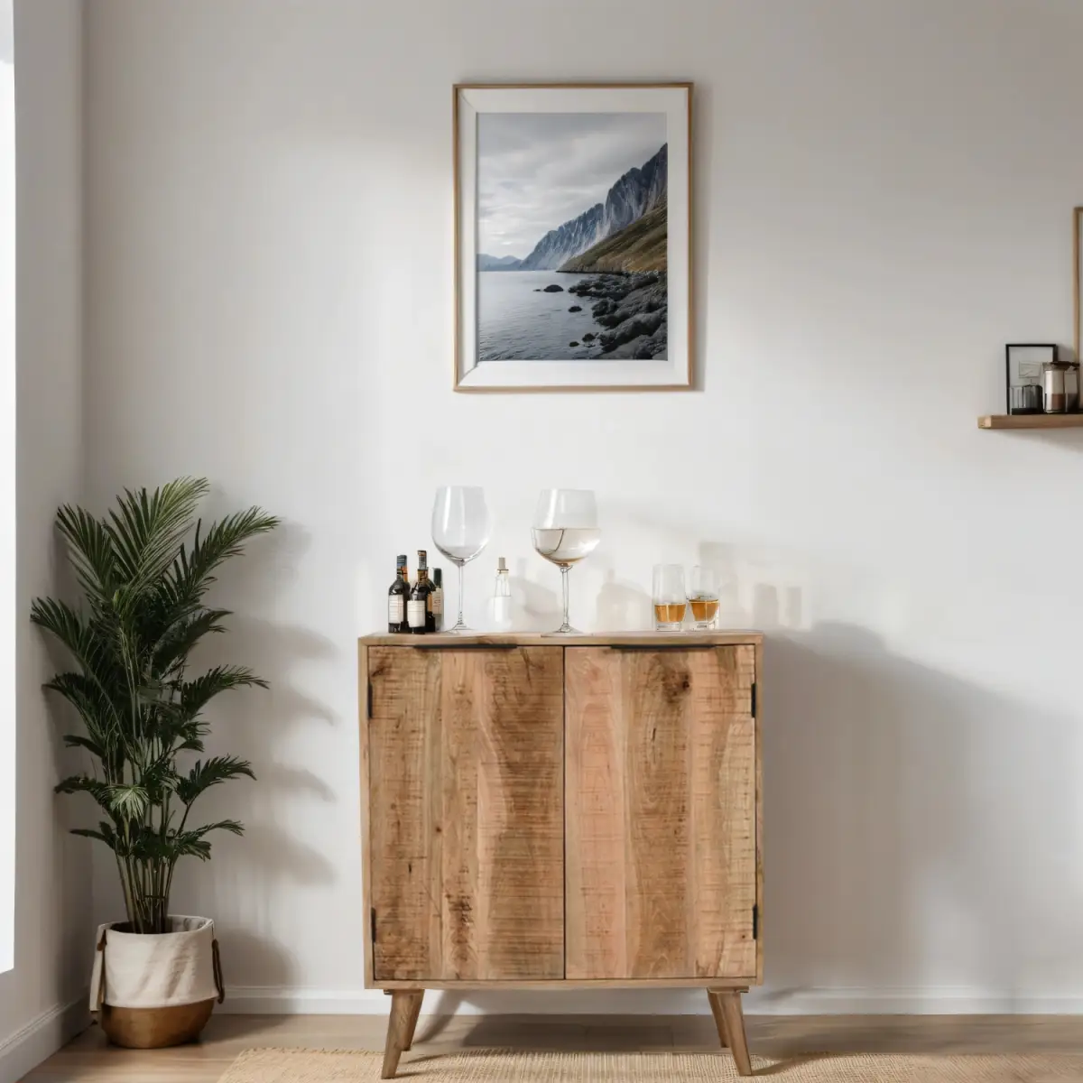 Indian Hub Surrey Solid Wood Drinks Cabinet / Sideboard - Sideboard