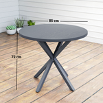 Premium Outdoor Dining Table Round 42Inches Diameter Stable Metal Base For Patio Dining Entertaining - N/A - Home Symphony
