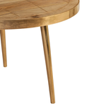 Indian Hub LightGold Coffee Table 32in MetalInlay Livingroom - Coffee Table