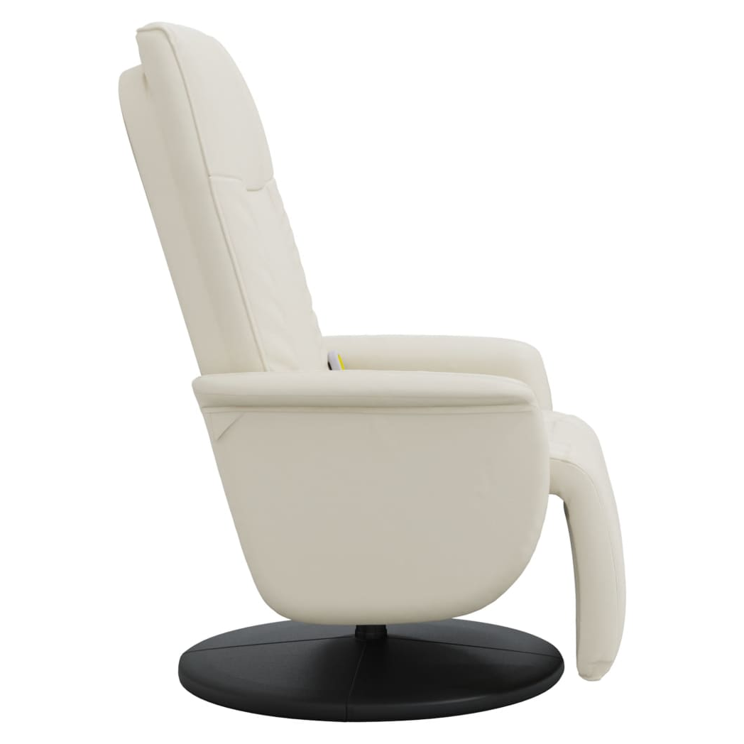 VidaXL Massage Recliner Chair Footrest Cream Leather - vidaXL - Home Symphony