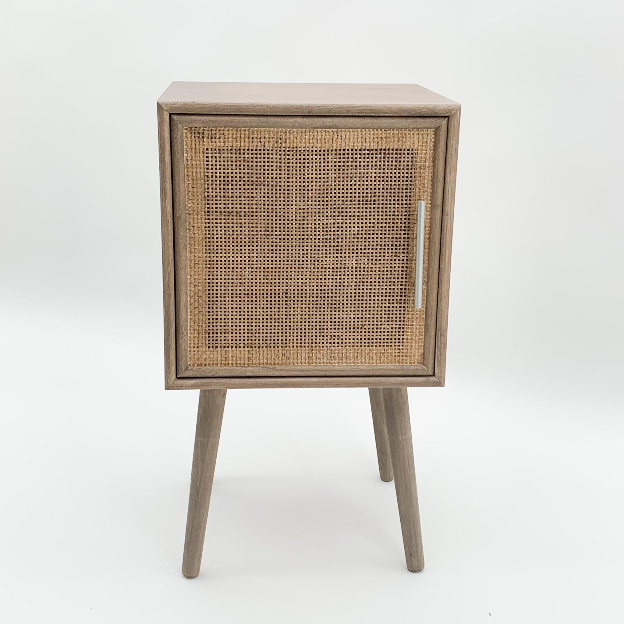 Solid Wood Bedside Table 70cm Cane Front Bedroom - MSL - Home Symphony