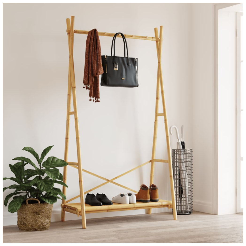 VidaXL Clothes Rack With Shelf 102x50x190 Cm Bamboo Durable Storage For Closet Organization - vidaXL - Home Symphony