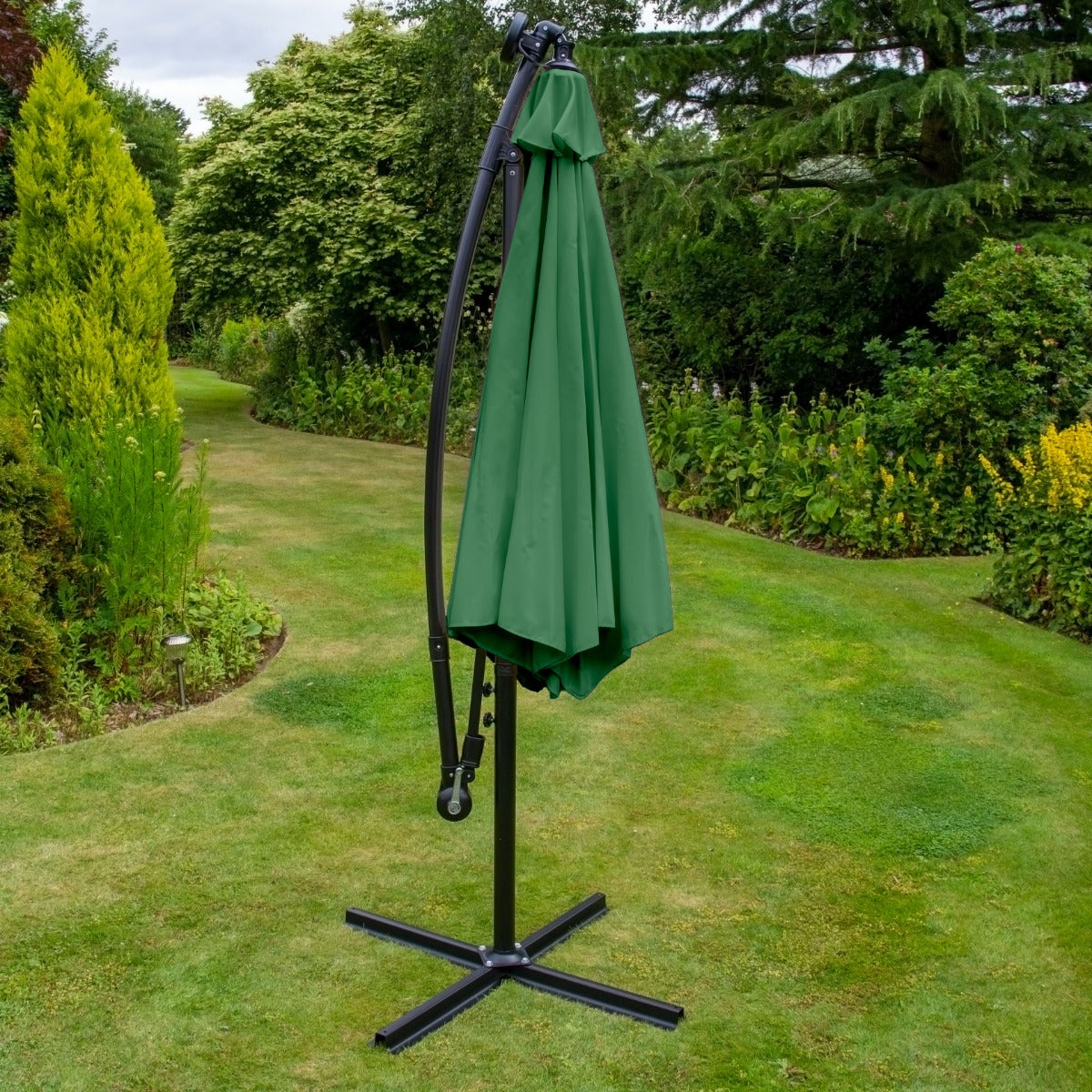 Premium Cantilever Parasol 3m LED Garden