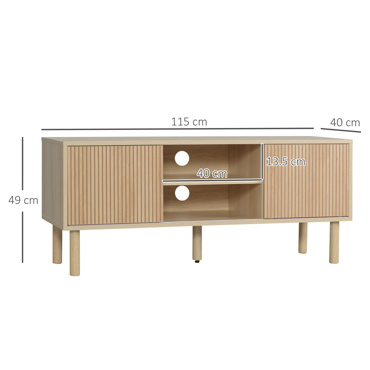 HOMCOM HOMCOM TV Stand Cabinet 50 Inch TV Sliding Doors Living Room - TV Unit