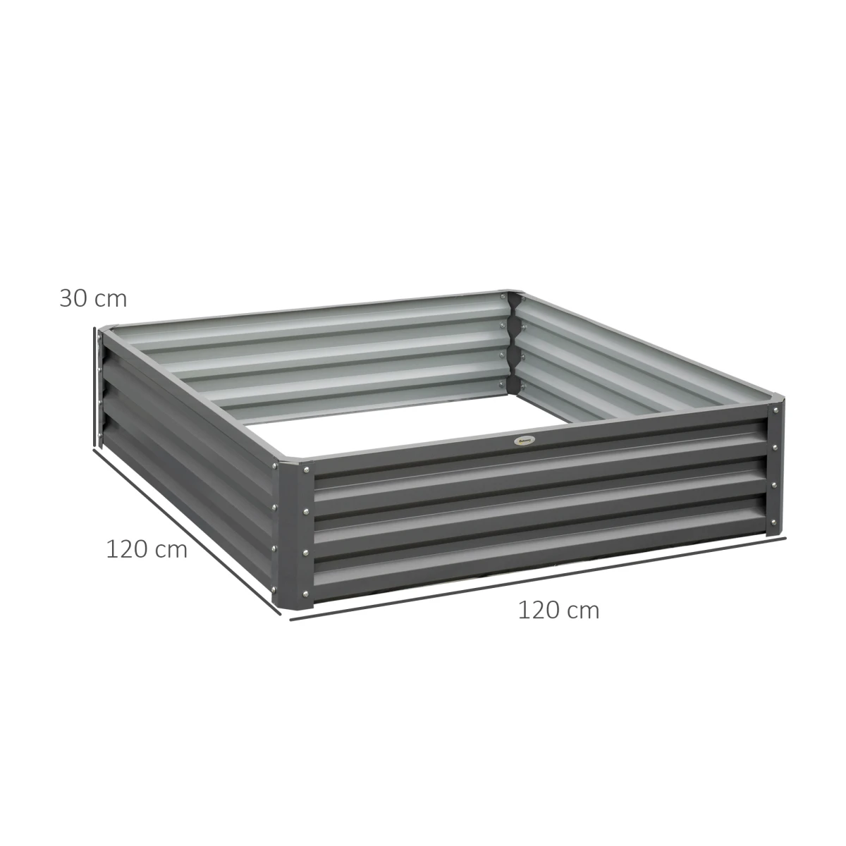 Outsunny Raised Garden Bed 30cm Galvanised Steel Outdoor by Outsunny