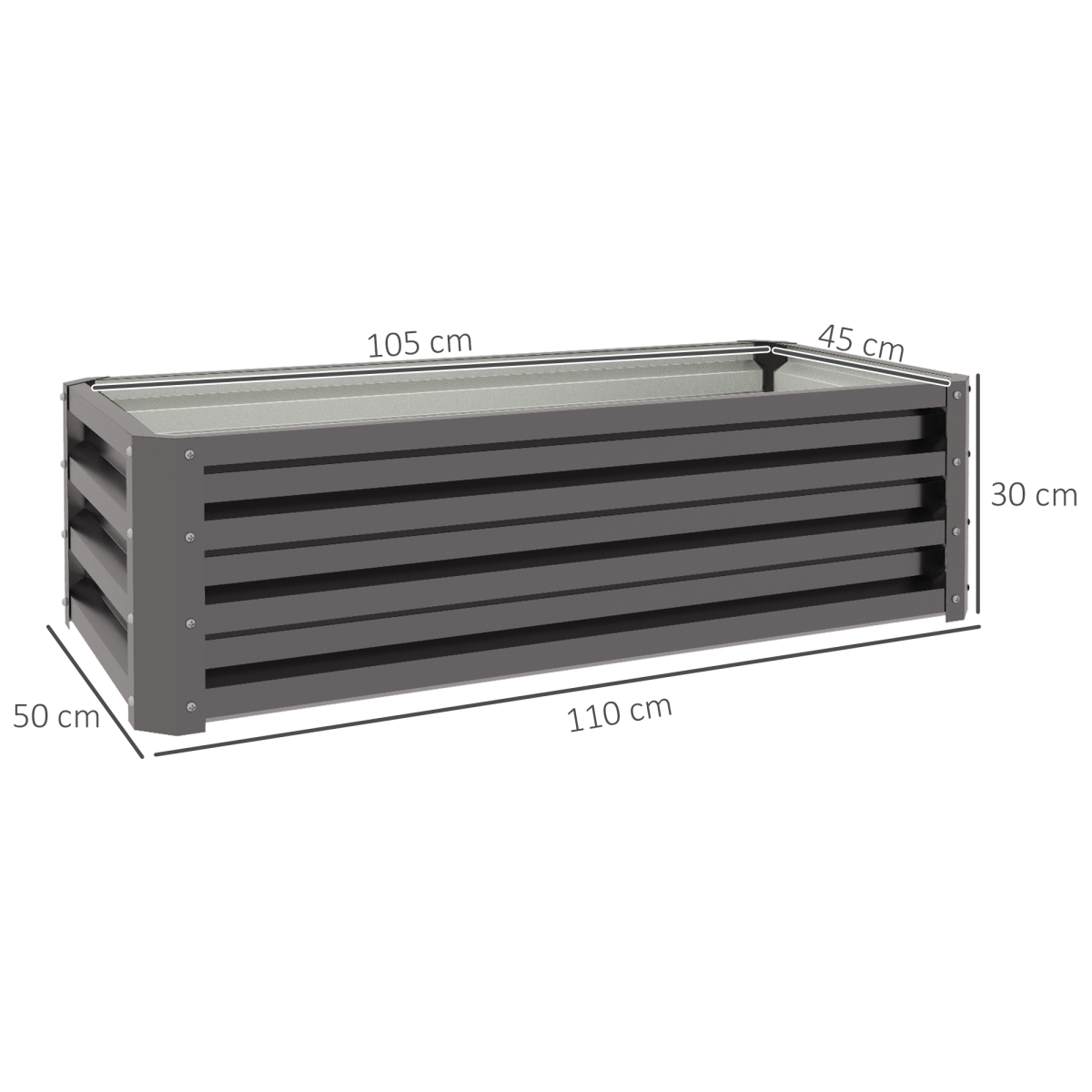 Outsunny Planter Box Two Pack Galvanised Steel Patio – galvanised steel planters with slatted sides for patios