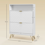 HOMCOM HOMCOM Narrow Shoe Storage Cabinet with 2 Flip Drawers for 12 Pairs of Shoes -