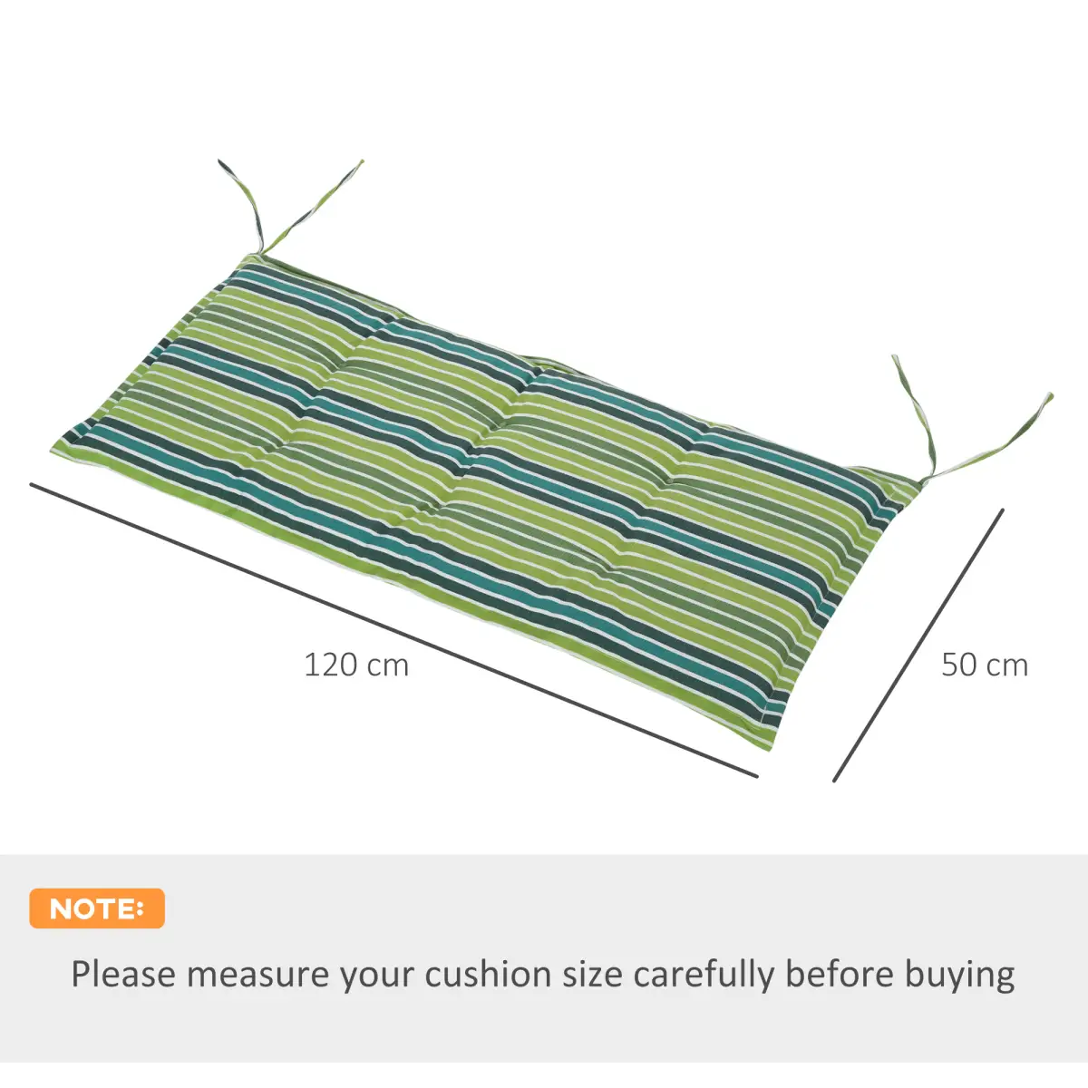 Unbranded 2 PCS Patio Bench Swing Chairs Garden Chairs 2 Seat Cushion Mat Strips Green - Hammocks