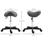 HOMCOM HOMCOM Saddle Stool Adjustable Rolling Salon Chair for Massage Spa Beauty Grey - Bar Stool