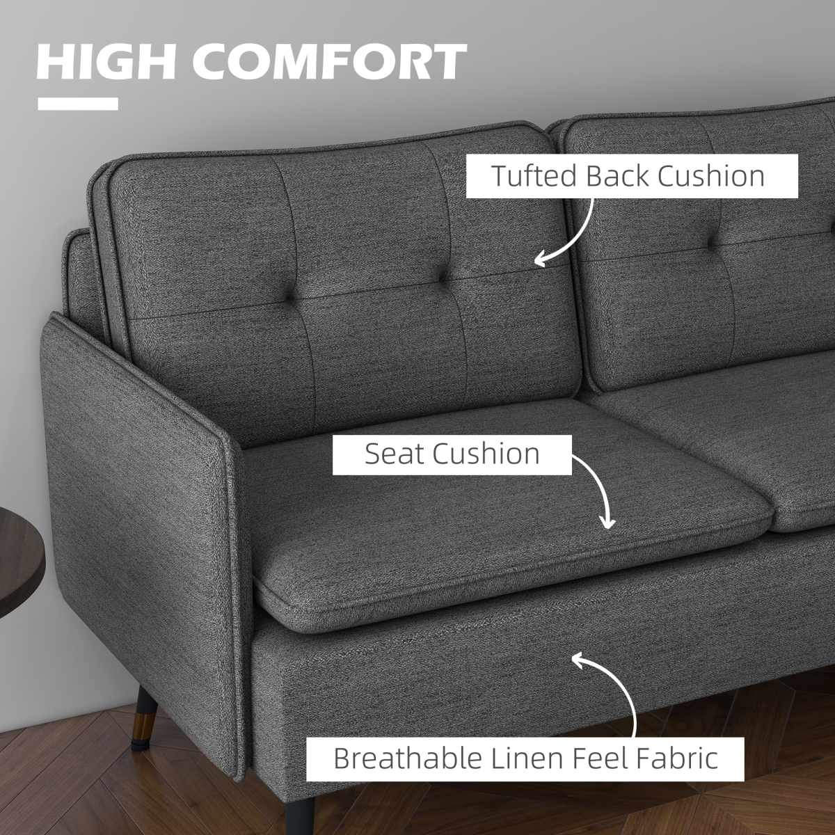 Premium Two Seater Sofa Compact Padded Comfort For Home Use - HOMCOM - Home Symphony